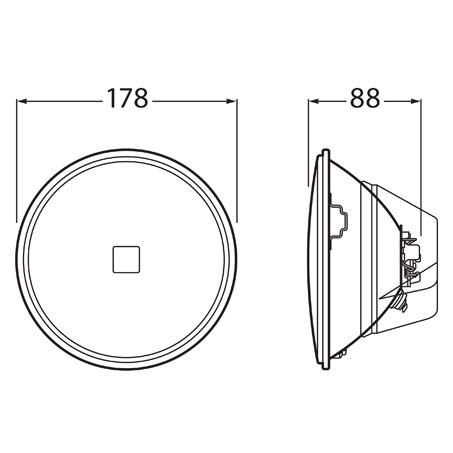 HELLA Semi Sealed Beam Round 178mm Globe Style H4 1058HD
