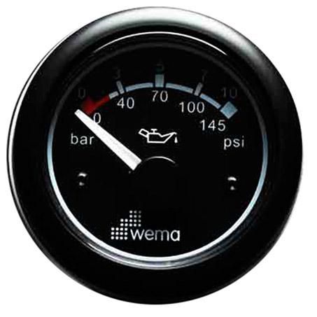 Wema Oil Pressure Gauge 10Bar 0-145PSI Black 110376