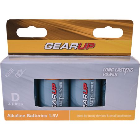 GEAR UP GearUp D Cell Battery Alkaline 4pk GUD-4