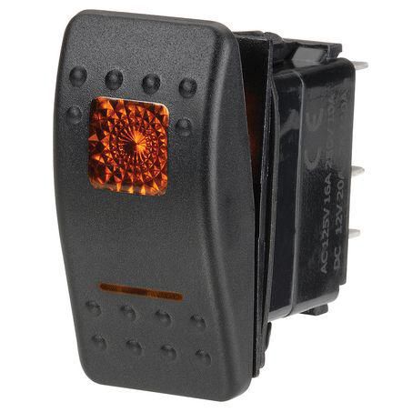 Narva SEALED ROCKER SWITCH OFF/MOMENTARY ON SPST 12V AMBER ILLUMINATED (CONT
