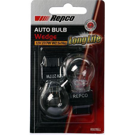 Repco P27/7W Wedge Globe 12V 21/7W W2.5x16q Pack of 2 R557BLL