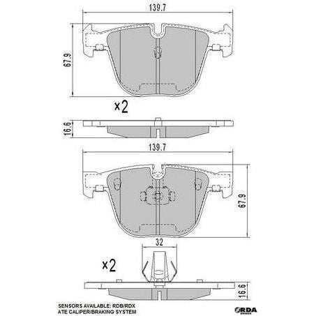 RDA BRAKES RDA GP Max General Purpose Low Metallic Brake Pad Set RDB1499