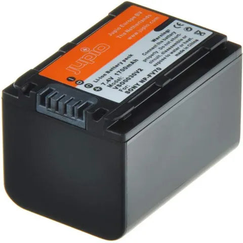 Jupio Sony NP-FV70 7.4V 1700mAh Video Camera Battery â€“ High-Capacity Replacement