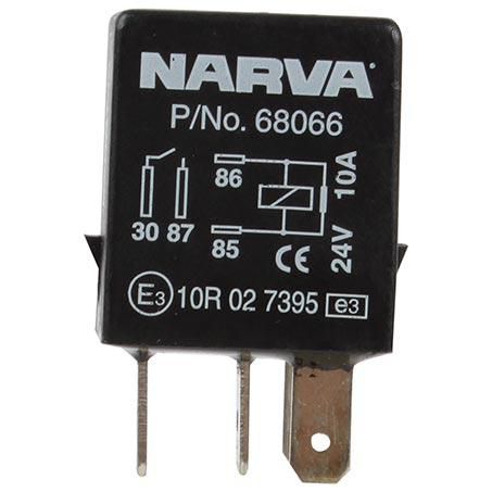 Narva Micro Relay 24V Normally Open 10A - Resistor Protected