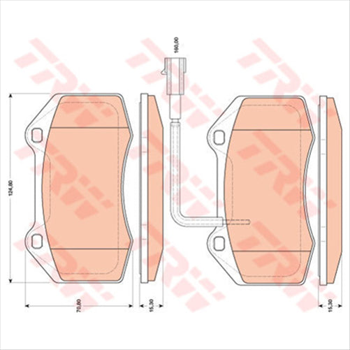 TRW Brake Pad Set Inc. Wear Sensor