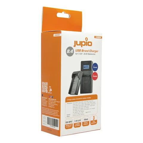 Jupio Panasonic USB Charger 7.4Vâ€“8.4V â€“ DSLR & Camcorder Battery Charging Kit with LCD Display