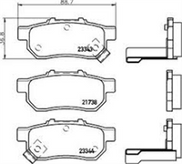 XP REAR DISC BRAKE PADS - HONDA CIVIC 88-00