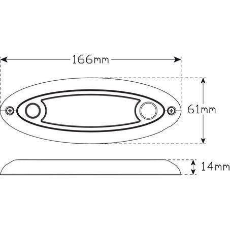 LED Autolamps Small Oval Interior/Exterior Lamp,Pir Se 16606WM-PIR