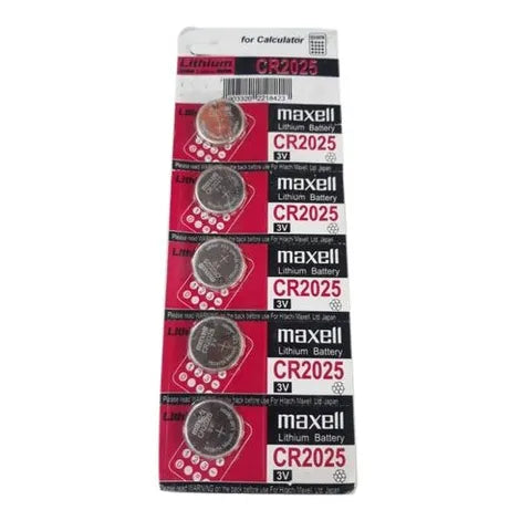Maxell CR2025 3V Lithium Button Cell Battery â€“ 5 Pack, Watches, Key Fobs & Electronics