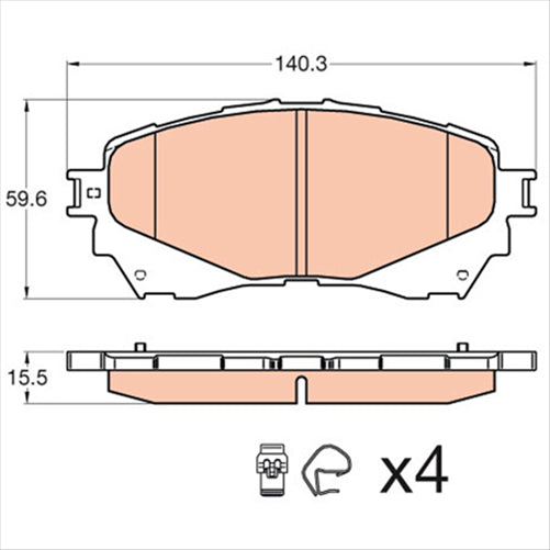 TRW Brake Pad Set (DB2293)