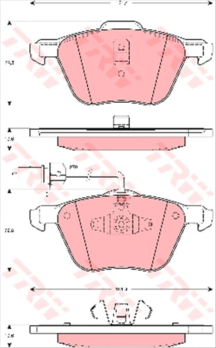 TRW Brake Pad Set Inc. Wear Sensor