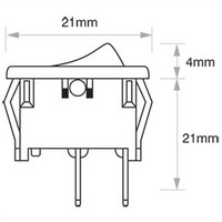 Narva Micro Rocker Switch Off/On SPST (Contacts Rated 20A @ 12V)