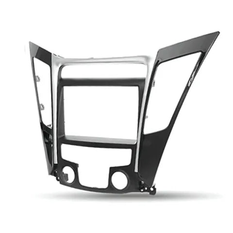 Hyundai Sonata/I45 Double DIN Dash Kit (2010-2014) | Black & Silver for Manual Air Con