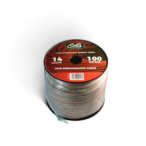 14 Gauge Clear Speaker Wire â€“ 100 Meter Bulk Roll â€“ Flexible CCA Cable for Home Theater, Car Audio, PA Systems