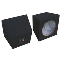 6.5" Subwoofer Enclosure Box Pair | Black Carpet | Pre-Loaded Terminal Cup