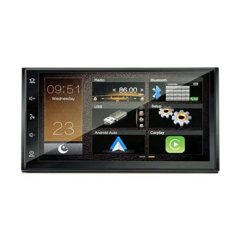 Mongoose 7" Universal Head Unit | Wired CarPlay & Android Auto, Double DIN