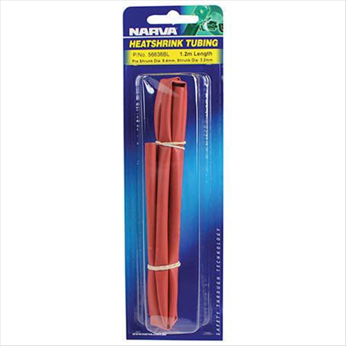 Narva HEAT SHRINK STANDARD RED ID: 6.4MM LENGTH: 1.2M