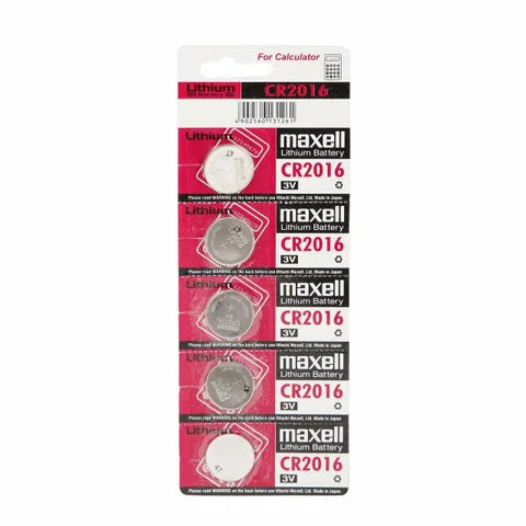 Maxell CR2016 Lithium Button Cell Battery 3V â€“ 5 Pack, Watches, Key Fobs & Electronics
