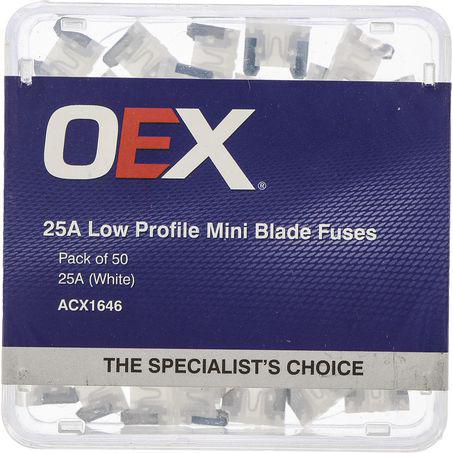 Micro Blade Fuse 25A White Pack of 50 ACX1646