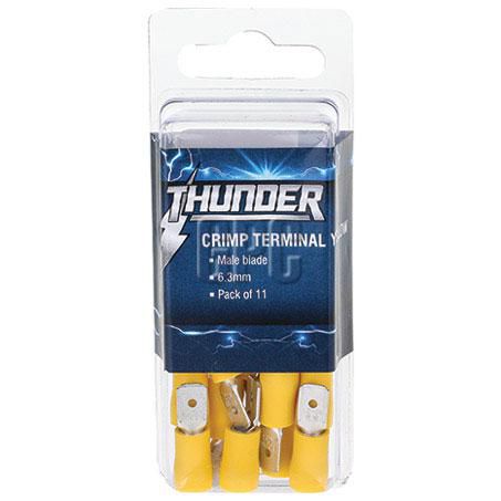 Thunder Crimp Terminal Male Blade Yellow 6.3mm 11Pk TDR06023