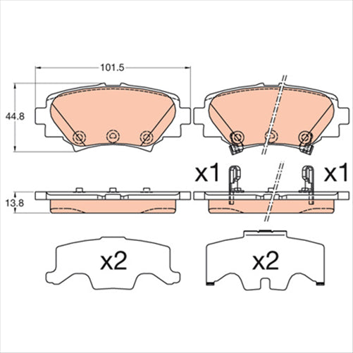 TRW Brake Pad Set (DB2331)