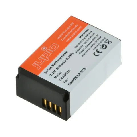 JUPIO Replacement Camera Battery for Canon LP-E12 / NB-E12 â€“ 7.2V 875mAh
