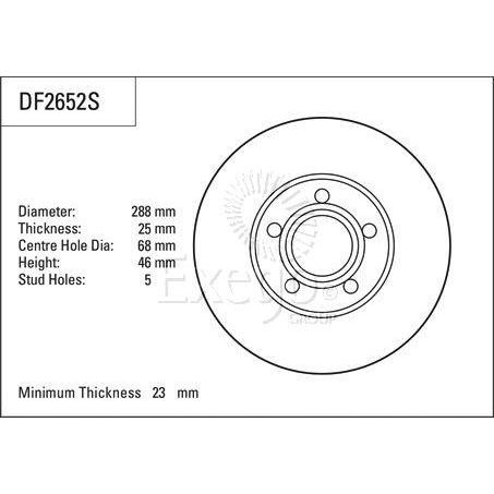 TRW Disc Brake Rotor 288mm x 23 Min