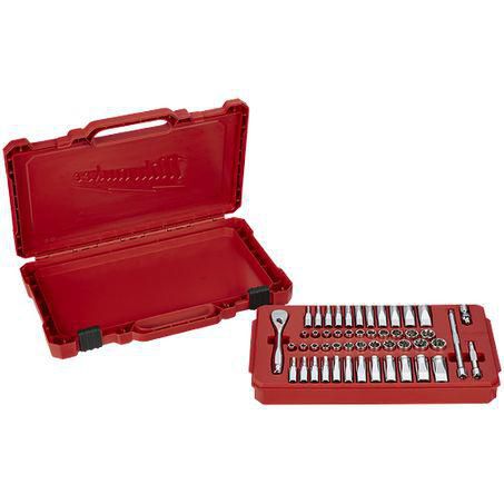 Milwaukee 50 Piece AF & Metric 1/4 inch Socket Set 48229004