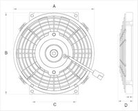 OEX Universal Fan 12V Pusher - Reversible OD:266mm
