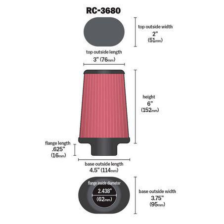 K&N Air Filter Oval RC-3680
