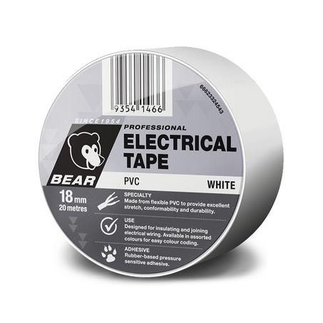 NORTON TAPE PVC ELEC 18MM X 20M WHITE 66623324545