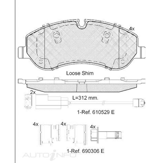 Disc Pads Front Ford Transit Custom 2012- 142119