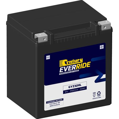 EVERRIDE Century EverRide AGM VRLA Motorcycle Battery 12V 30AH 18 Month Warranty GYZ32HL