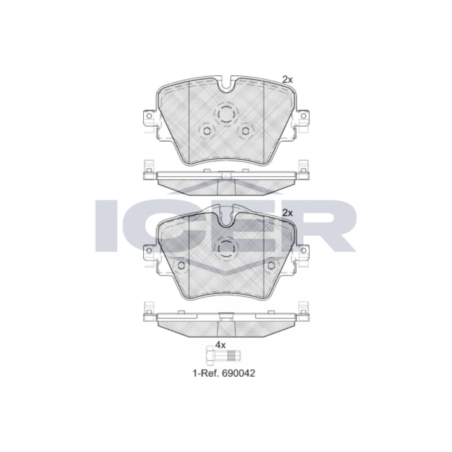 ICER FRONT DISC PADS BMW 2 SERIES F45 F46 X1 F48 DB 2014> - 182216