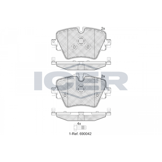 ICER FRONT DISC PADS BMW 2 SERIES F45 F46 X1 F48 DB 2014> - 182216