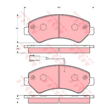 TRW Brake Pad Set Inc. Wear Sensor