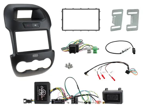 Ford Ranger PX1 Double DIN Fitting Kit (2012-2015) | Complete Black Facia & Harness Kit