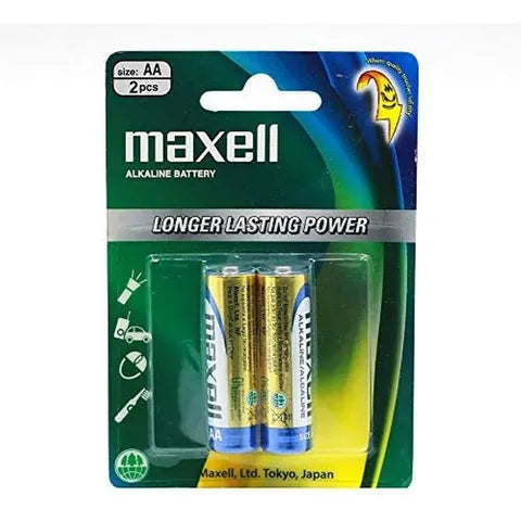 Maxell AA 1.5V Alkaline Battery – 2-Pack Blister for Toys, Remotes, Flashlights & Electronics