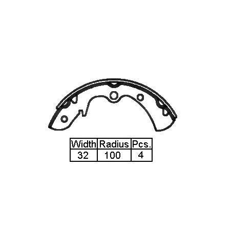 VETTO BRAKE SHOE REAR MAZ RX2  RX3 808 71- 200 X