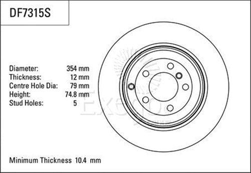 TRW Disc Brake Rotor 54mm x 10.4 min