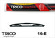 TRICO EXACT FIT REAR WIPER BLADE SNAP CLAW 400MM (16 INCH) 16-E-REAR