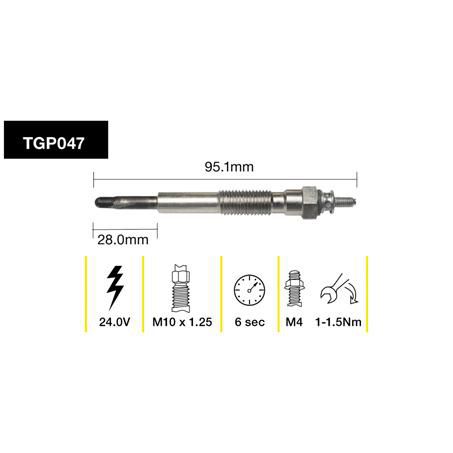 TRIDON GLOW PLUG 24.0V TGP047