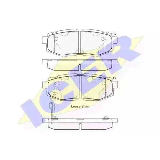 ICER REAR DISC PAD SET SUBARU BRZ LEGACY WRX FORESTER GT86 - 182088