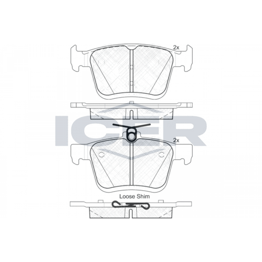 ICER BRAKE PAD SET REAR AUDI VW 2012> - 182099