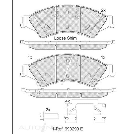 Front brake pads Ford Ranger 182109