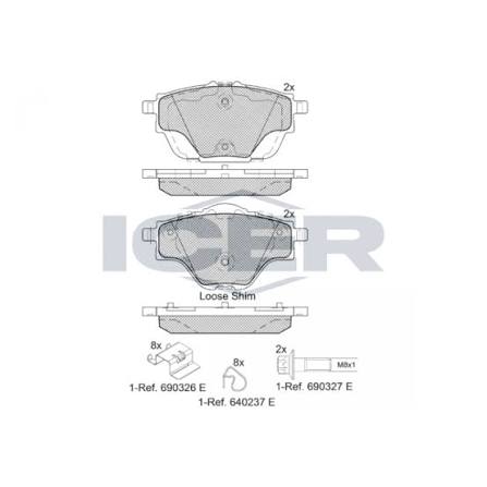 Brake Pads CITROEN/PEUGEOT 308 2013- REAR 182161