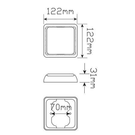LED AUTO LAMPS 12/24V Reversing Lamp With 25 White LEDs With Bracket and 30cm Wire