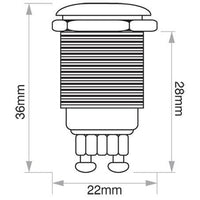 Narva Push Button Switch Momentary On SPST (Contacts Rated 20A @ 12V)