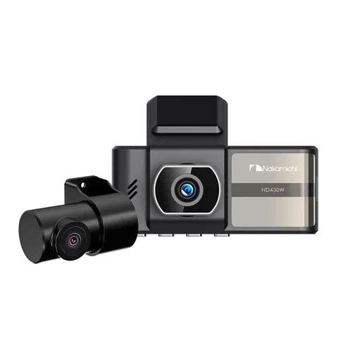 Nakamichi ND430W 3.16-Inch 2K 2-Channel Dashcam – Front and Rear Car Camera