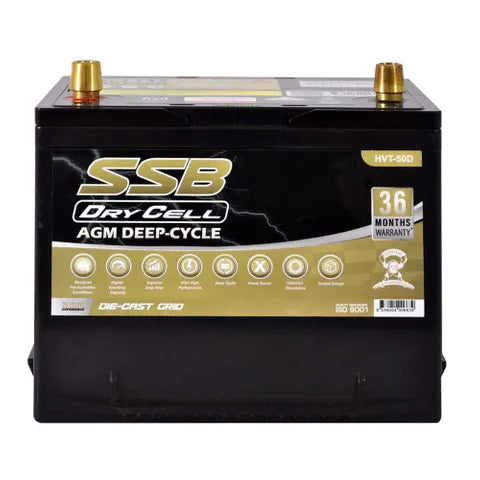 SSB 12V 60Ah AGM Deep Cycle Dual-Purpose Battery – 600CCA, Ultra High Performance